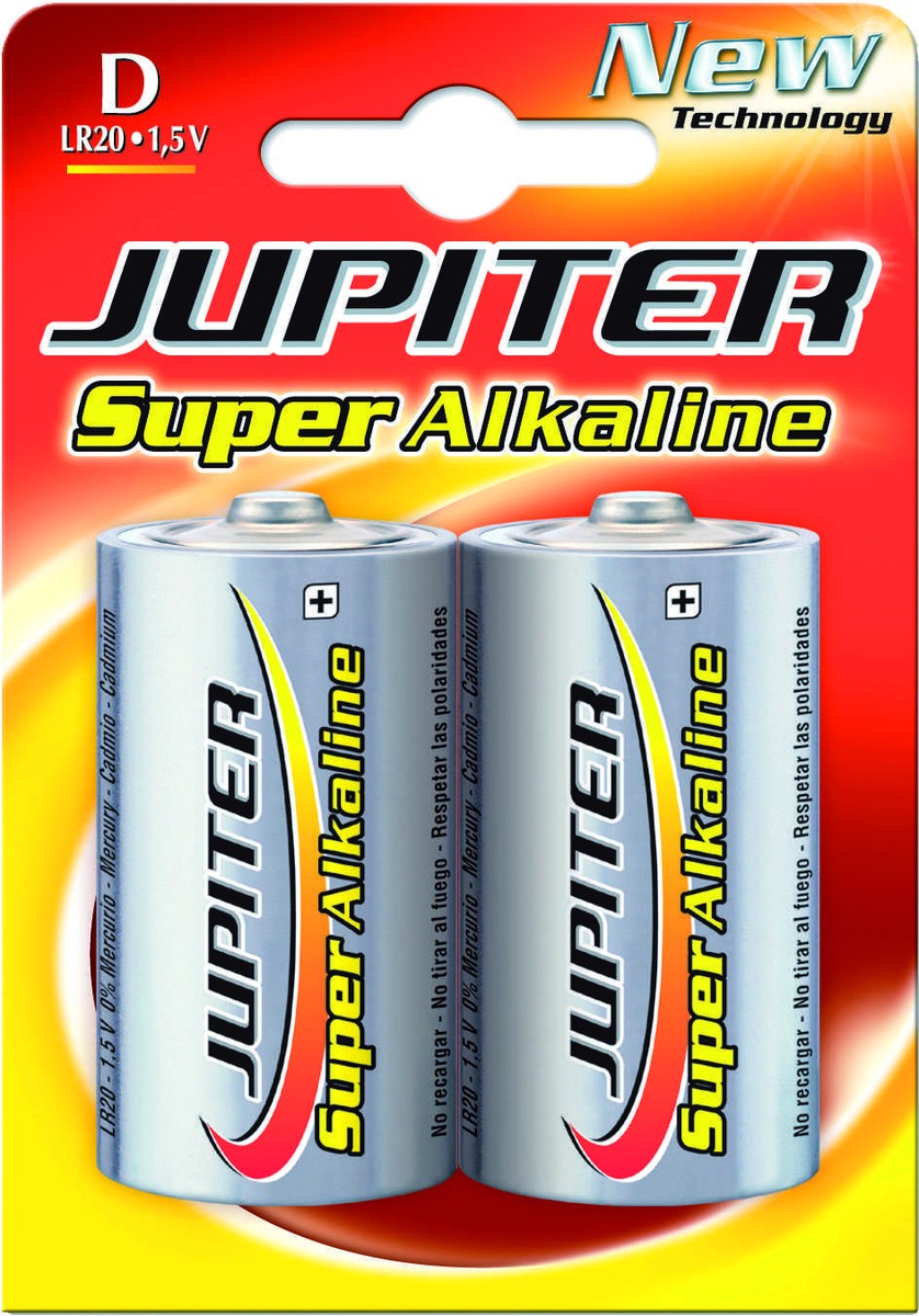 Pila Super Alcalina LR20. 1.5V. Blister 2 unidades. GP