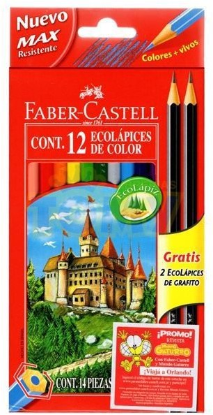 Lapices de Colores Faber-Castell C/ 12 Colores Hexagonal Madera