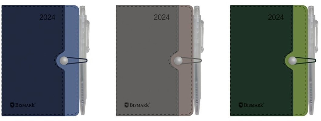Mini Agenda 2024 Día página A7 con Broche y Bolígrafo BISMARK