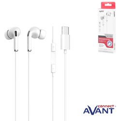Auricular con micrófono - Conector Tipo C Blanco